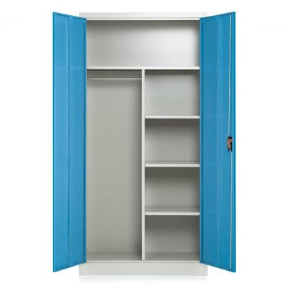 15024 kovova satni skrin 90 x 45 x 185 cm cylindricky zamek modra ral 5012