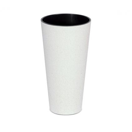 Květináč ECO WOOD, 20 cm, kulatý, bílá