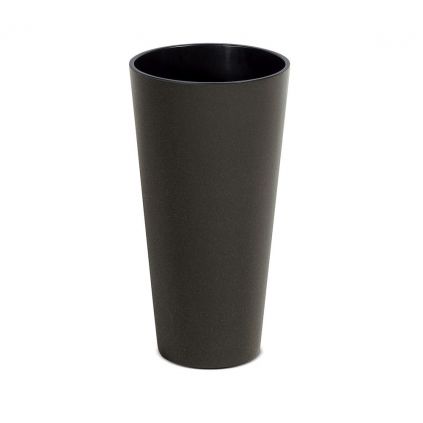 Květináč ECO WOOD, 20 cm, kulatý, tmavě hnědá