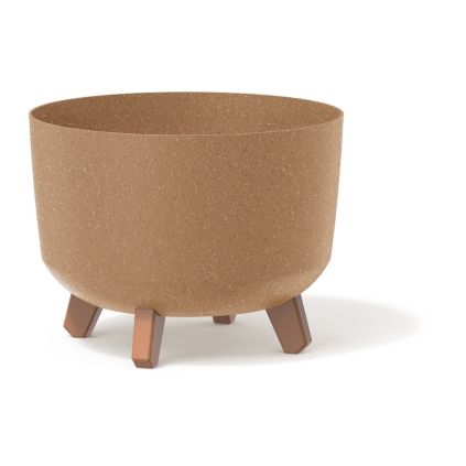 Květináč s nožkami ECO WOOD, 28,5 cm, hnědá