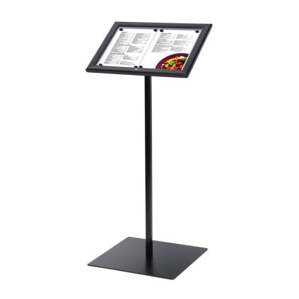Menuboard s vitrínou 2 x A4, černá