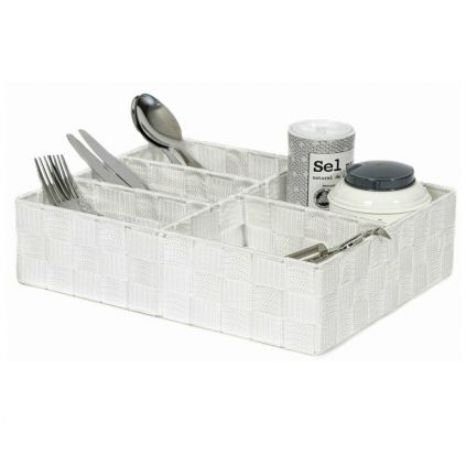 Organizér Compactor TEX 32 x 25 x 8 cm, 5 dílů, bílá