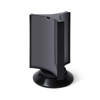 Otočný menu stojánek třístranný, formát DL (pro 22 × 9,9 cm), černá