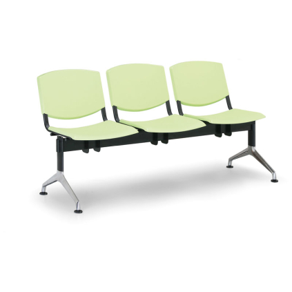 Plastová lavice Design, 3-sedák, šedá