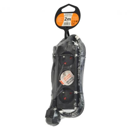 Prodlužovací kabel 3Z - 2m, černá