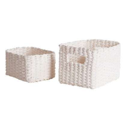 Set pletených košíků Compactor Lisou, 2 ks, bílá