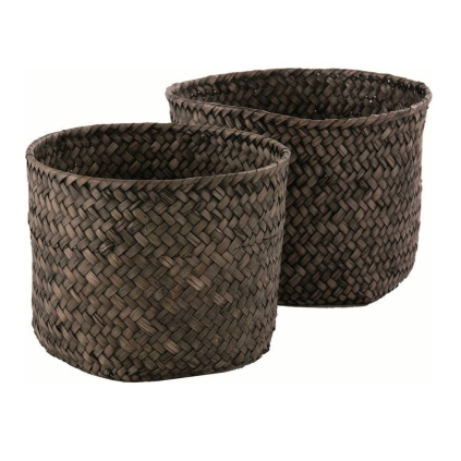 Set pletených košíků Compactor, 2 ks, tmavě hnědá