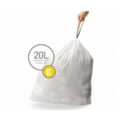 Stahovací sáčky na odpadky 20 l, typ E - 20 ks, bílá