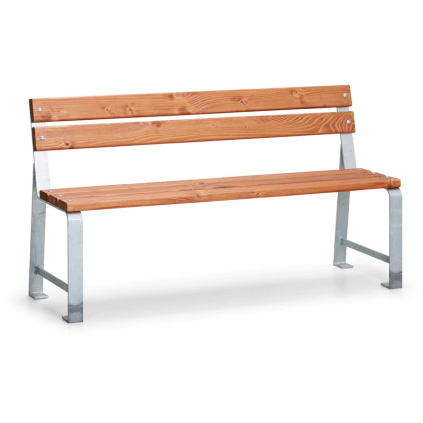 Venkovní lavička Mezzo s opěradlem - 1,5 m, teak