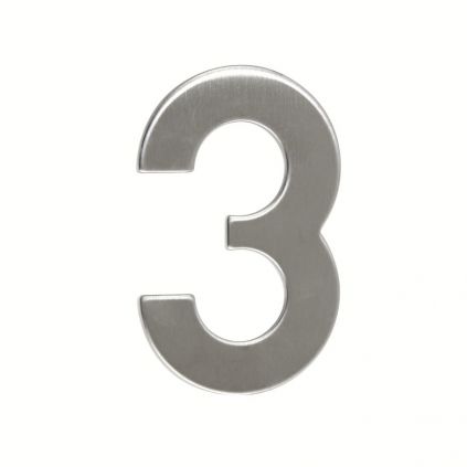 Domovní číslo "3", RN.95L, nerez