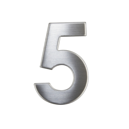 Domovní číslo "5", RN.75L, nerez