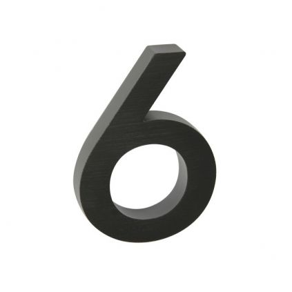 Domovní číslo "6", RN.100LV, broušené, černá