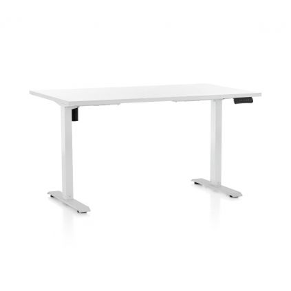 Výškově nastavitelný stůl OfficeTech B, 120 x 80 cm, bílá podnož, bílá