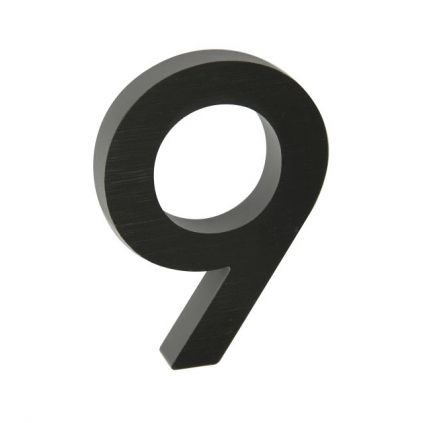 Domovní číslo "9", RN.100LV, broušené, černá