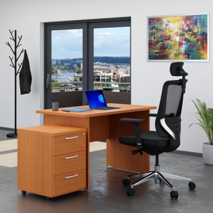 Sestava kancelářského nábytku Visio 1, 120 cm, třešeň