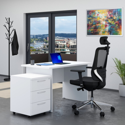Sestava kancelářského nábytku Visio 1, 120 cm, bílá