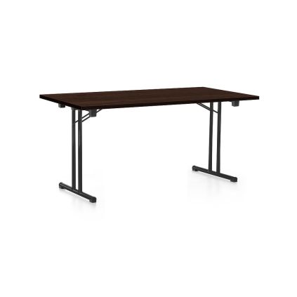 Skládací stůl 160 x 80 cm, černá podnož, wenge