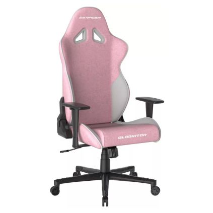 Herní židle DXRacer GLADIATOR, látková, růžová / bílá