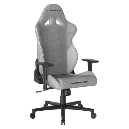 Herní židle DXRacer GLADIATOR, látková, šedá / bílá