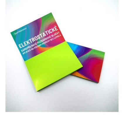 Elektrostatický poznámkový bloček Symbionotes 7 x 10 cm - 100 listů, zelená