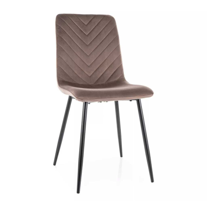 Jídelní židle Freville Velvet, hnědá