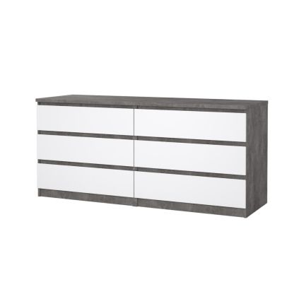 Komoda Simplicity 154 x 50 x 70 cm, šedá / bílý lesk