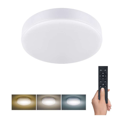 LED stropní světlo s dálkovým ovládáním Lecce nastavitelné, 2160 lm - průměr 30 cm, bílá