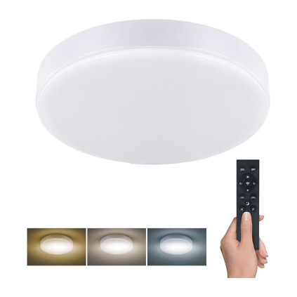 LED stropní světlo s dálkovým ovládáním Lecce nastavitelné, 3000 lm - průměr 40 cm, bílá