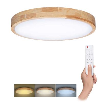 LED stropní světlo s dálkovým ovládáním Solid Oak nastavitelné - průměr 39 cm, hnědá