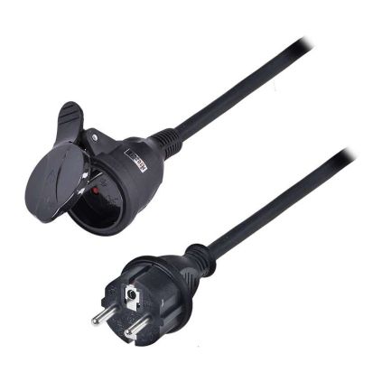Prodlužovací kabel spojka 1Z gumová - 5m, 3x1,5, černá