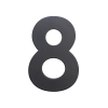 Domovní číslo "8", RN.75L, černá