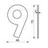 Domovní číslo "9", RN.75L, černá