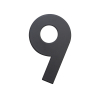 Domovní číslo "9", RN.75L, černá