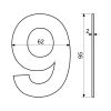 Domovní číslo "9", RN.95L, černá