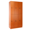 Dřevěná šatní skříňka Visio - 6 boxů, 90 x 45 x 185 cm, cylindrický zámek, třešeň