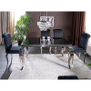 45554 3 jidelni stul prince 150 x 90 cm cerna stribrna