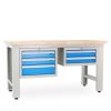 Dílenský stůl Solid OAK-32, 150 cm, 2 závěsné boxy, dub