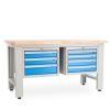 Dílenský stůl Solid OAK-34, 150 cm, 2 závěsné boxy, dub