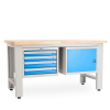 Dílenský stůl Solid OAK-41, 150 cm, 2 závěsné boxy, dub