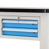 Dílenský stůl Solid MDF-32, 150 cm, 2 závěsné boxy, černá