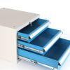 Dílenský stůl Solid MDF-32, 150 cm, 2 závěsné boxy, černá