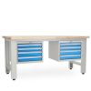 Dílenský stůl Solid OAK-44, 180 cm, 2 závěsné boxy, dub