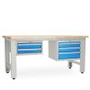 Dílenský stůl Solid OAK-23, 180 cm, 2 závěsné boxy, dub