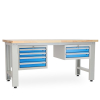 Dílenský stůl Solid OAK-42, 180 cm, 2 závěsné boxy, dub
