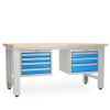 Dílenský stůl Solid OAK-43, 180 cm, 2 závěsné boxy, dub