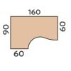 Ergonomický stůl Impress 160 x 90 cm, levý, javor