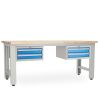 Dílenský stůl Solid OAK-22, 210 cm, 2 závěsné boxy, dub