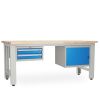 Dílenský stůl Solid OAK-21, 210 cm, 2 závěsné boxy, dub