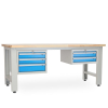 Dílenský stůl Solid OAK-32, 210 cm, 2 závěsné boxy, dub