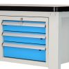 Dílenský stůl Solid MDF-03, 210 cm, závěsný box, černá